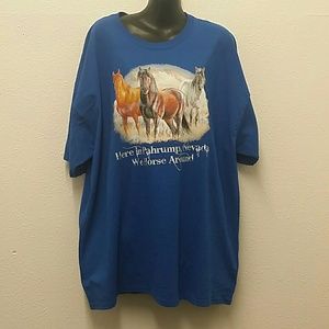 Jerzees blue Pahrump horse T-shirt